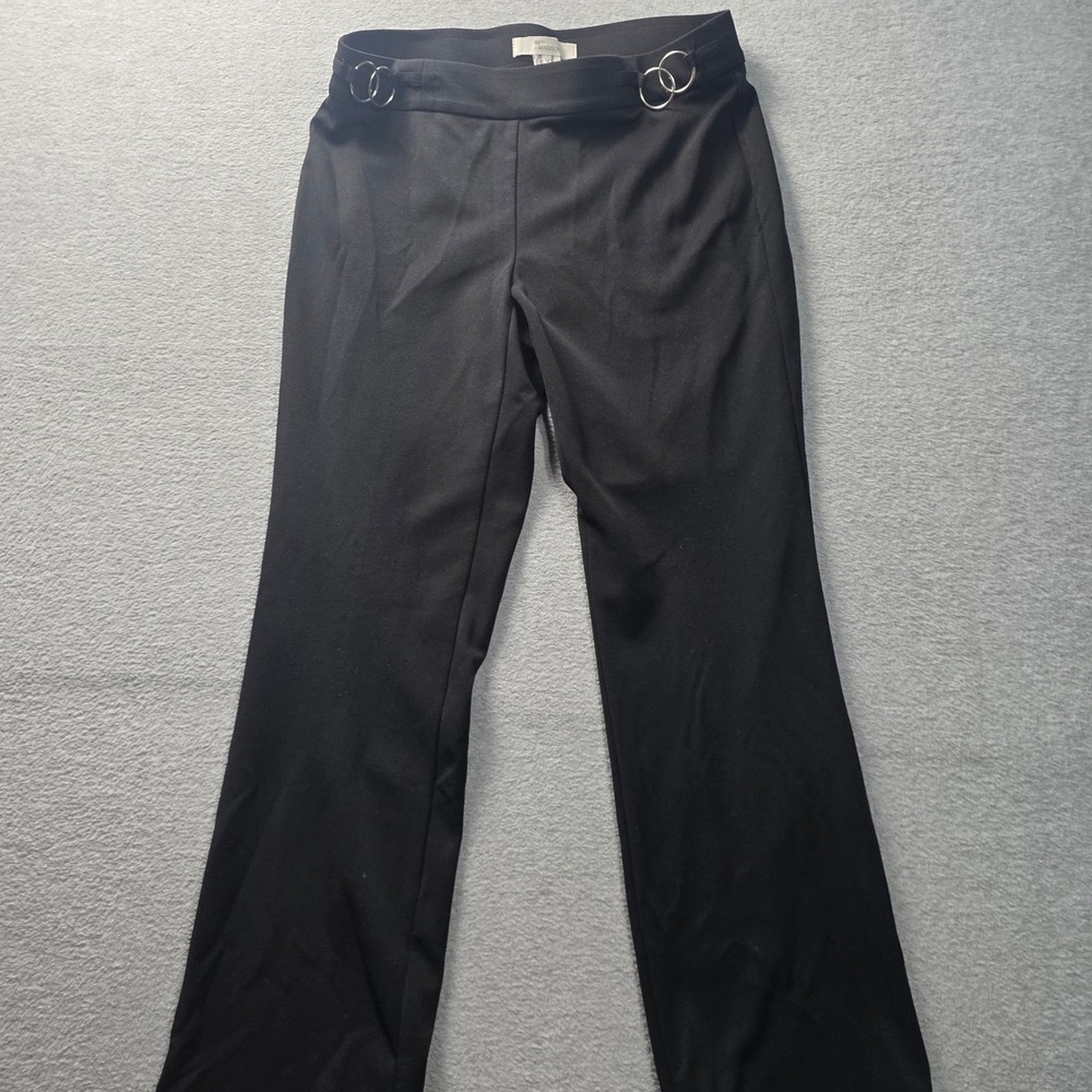 Dress Pants Womens Medium Black Career Stretch Buckle Slacks 89th + Madison